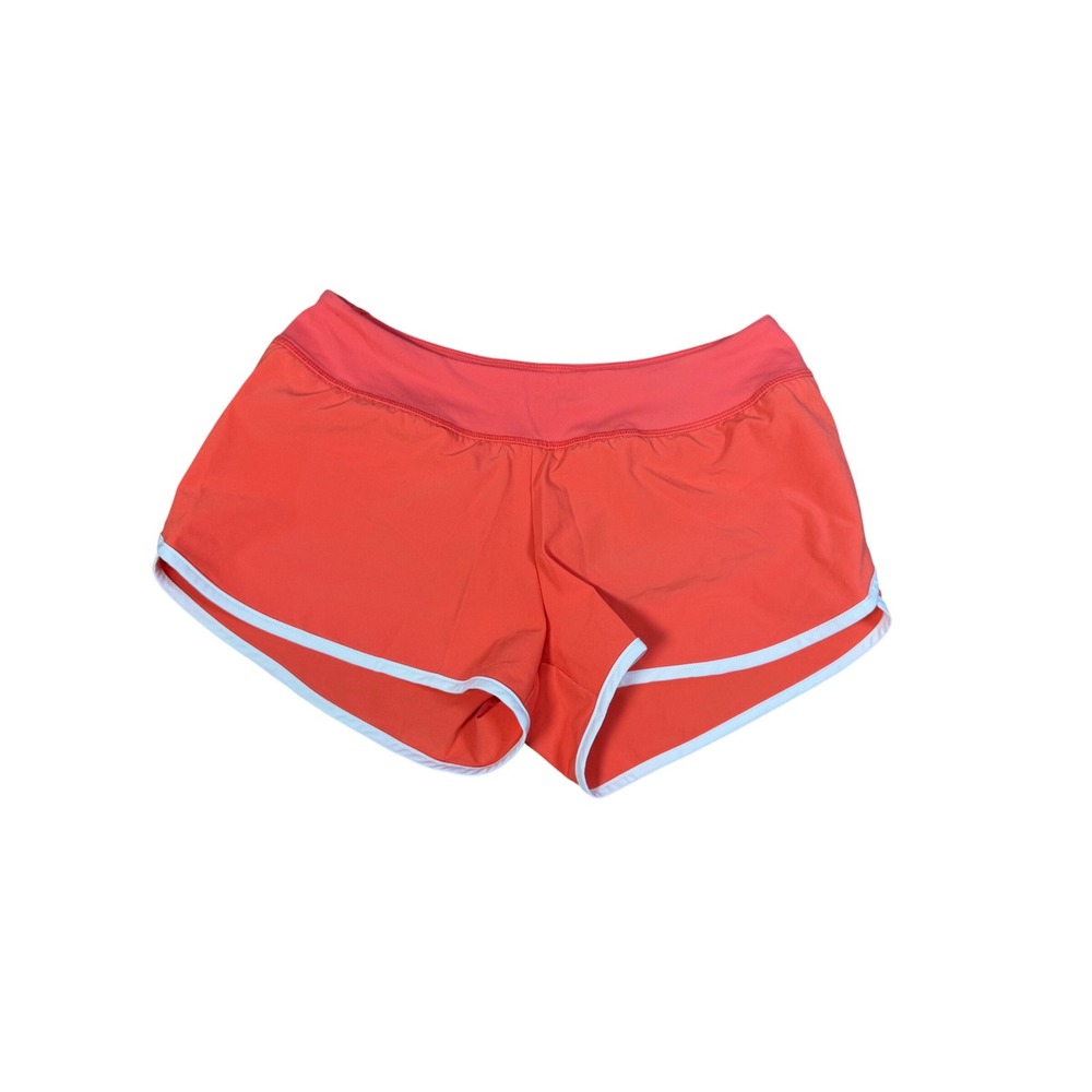 Reebok Crossfit Womens Orange White‎ Trim Running Shorts - Small